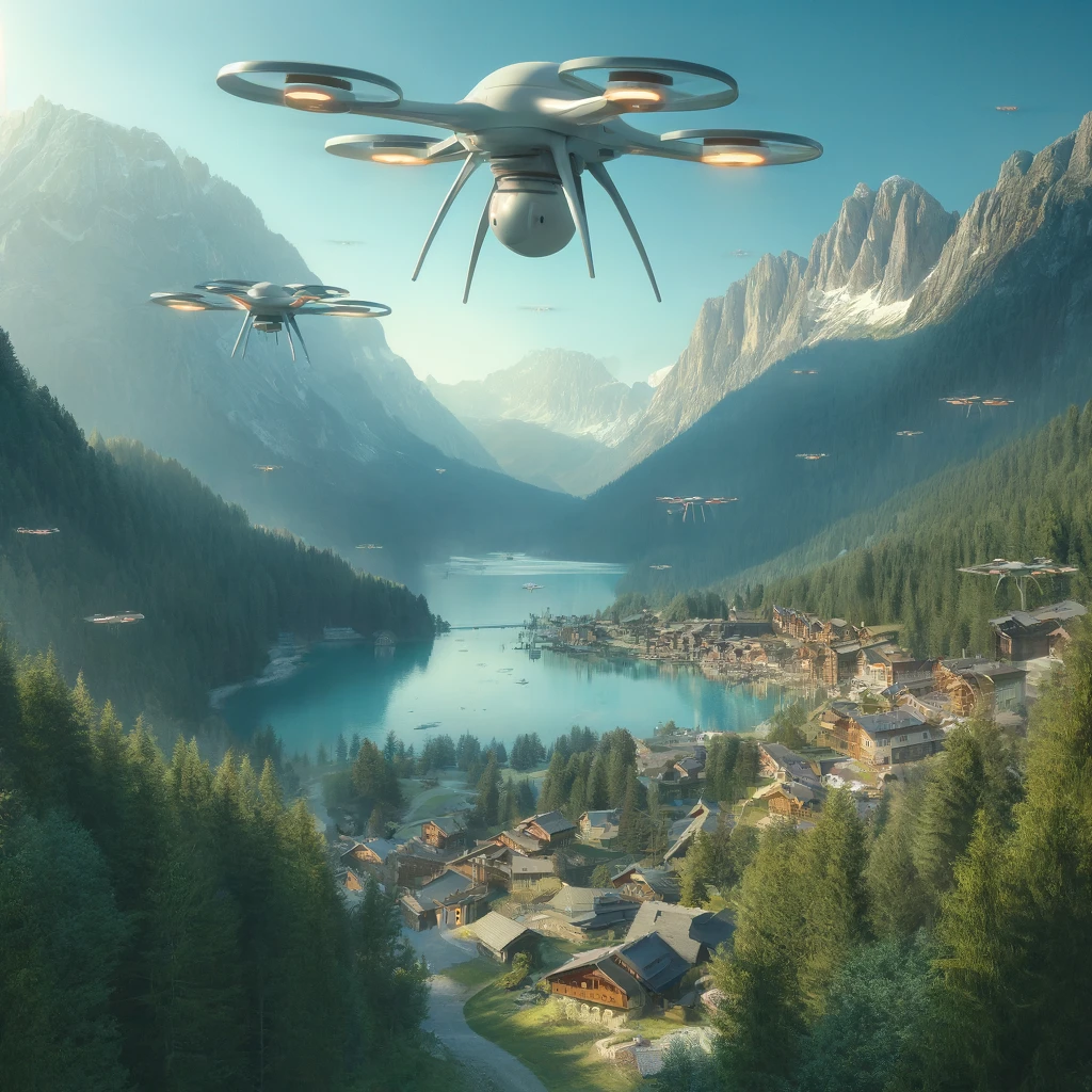 Drohnen in Tirol leisten einen Beitrag zum Umweltschutz, indem sie holografische Informationen über Naturschutzgebiete an Touristen übermitteln.